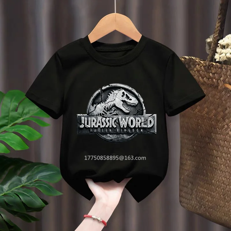 Summer Jurassic Park Print T-Shirts Jurassic World Dinosaur boys girl Fashion Oversized T Shirt Kids Boys Tees Tops Clothing