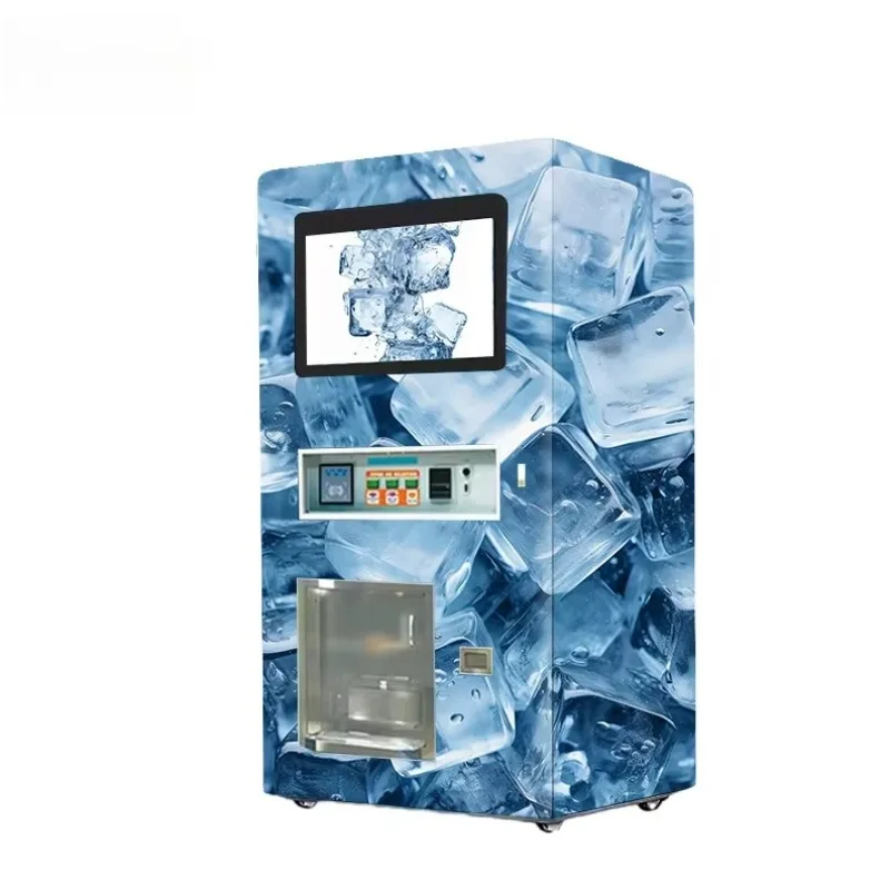 Customized Ice Cube Vending Machine Outdoor Big Capacity Cube Ice Maker Vending Machine 24H Sales Ice Dispenser with Bags
