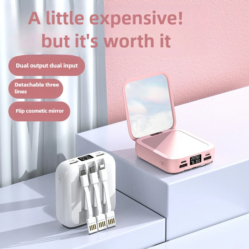 

200000mAh Mini Power Bank Portable Charger Mirror Screen LED Digital Powerbank External Battery for IPhone Xiaomi Huawei