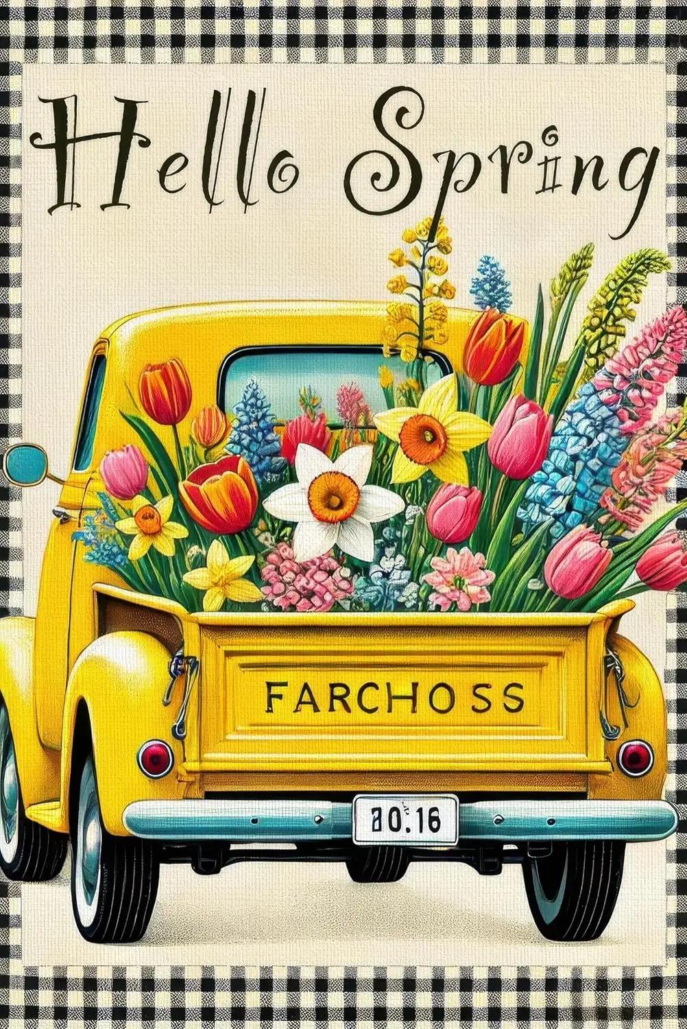 Hello Spring Welcome Garden Flag Double Sided 12x18 Inch Car Garden Flag Spring Flowers Truck Yard Flag Seasonal Outdoor Dec SSL