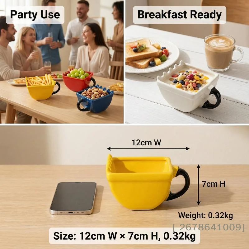 ⚑Creative Ceramic Mug Toothed Rim Spoon Holder Two Tone Glaze Small Capacity For Coffee Dessert Breakfast Home Cafe Use