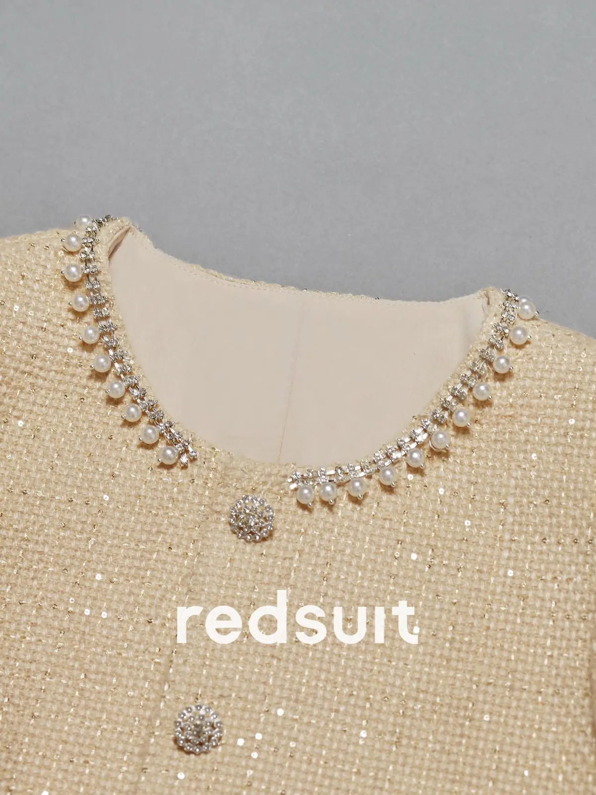 New Heavy industry nail bead apricot short sleeved jacket, fashionable  versatile top Custom Size