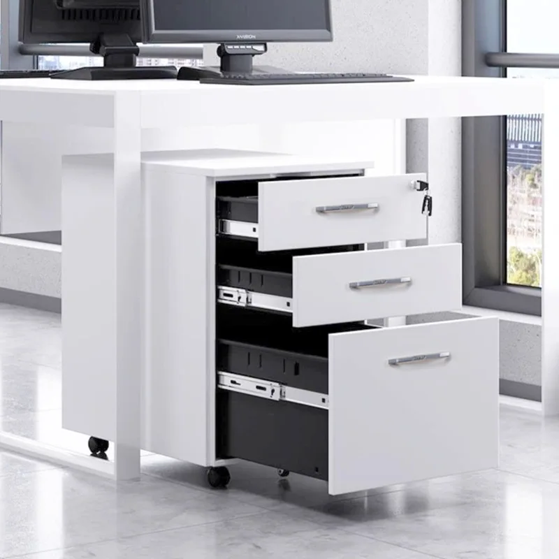 Three-pump movable cabinet Office under-table cabinet Low Movable locker with lock drawer File cabinet