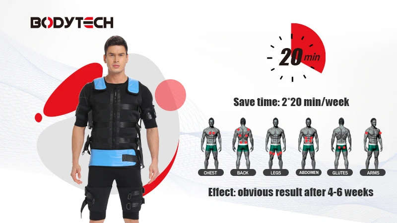 Portable Ems Body Shaping Electronic Muscle Stimulator / Gym Fitness EMS Training Equipment