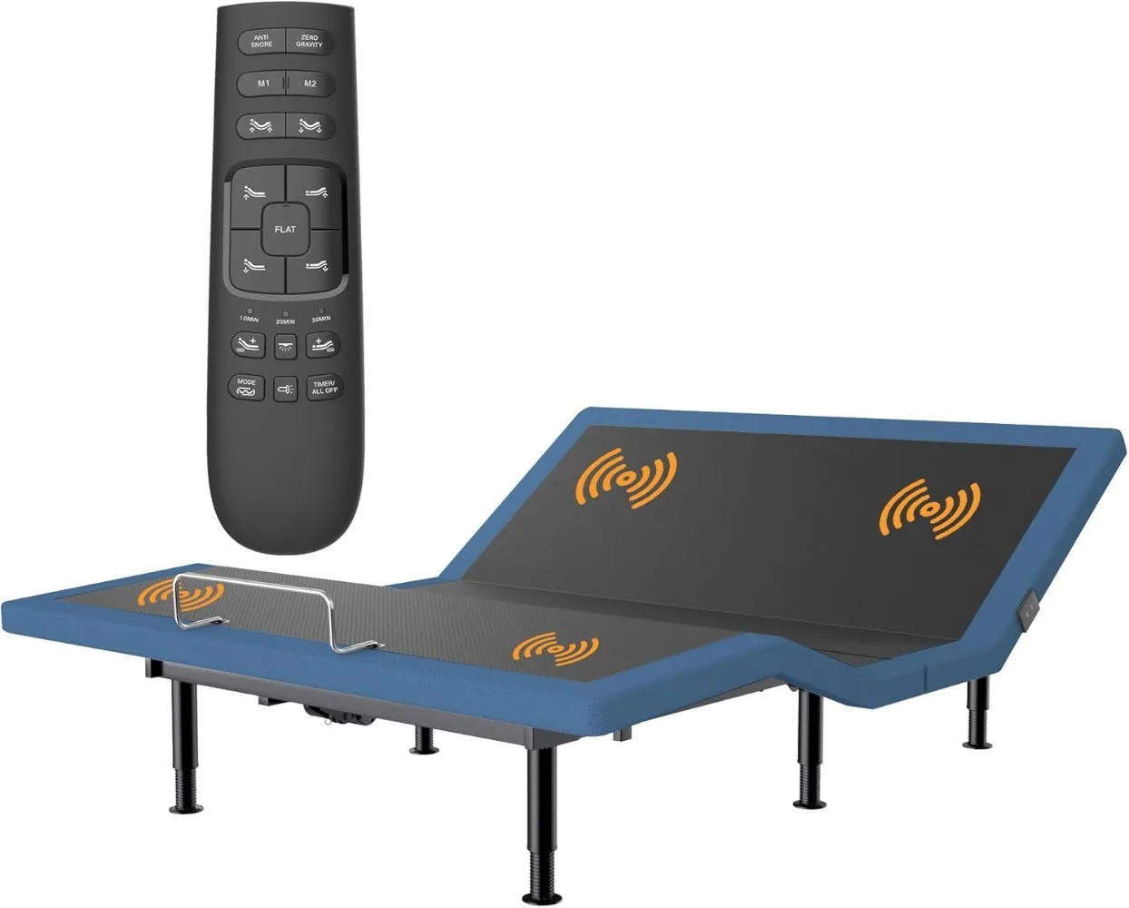 Electric Full Size Adjustable Bed Frame, Massage, APP Control, Wireless Remote, USB, Head Foot Incline, Underbed Lighting