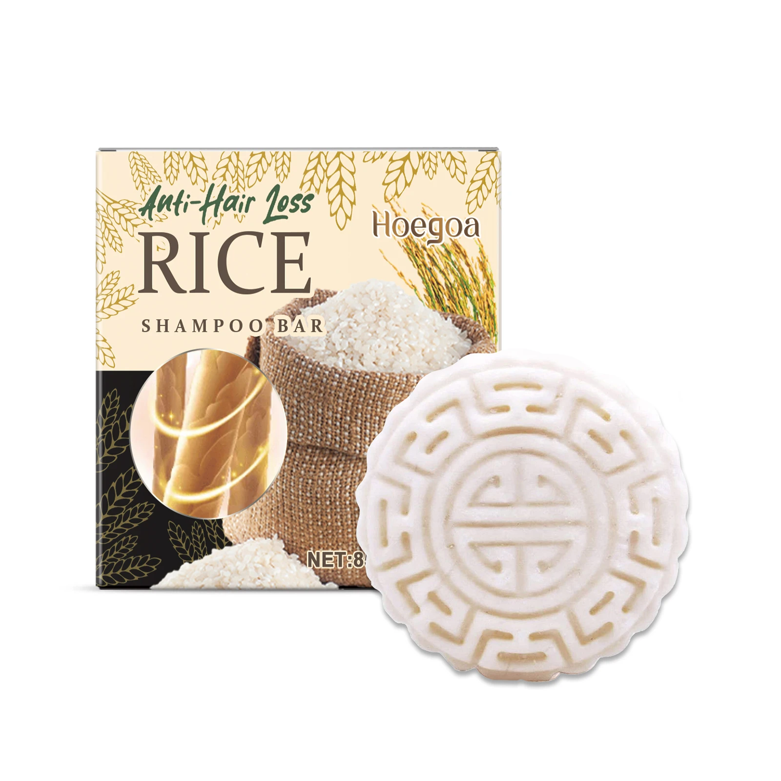 Rice Shampoo Bar Repair Damaged Hair Care Nourishing Scalp Improve Frizzy Split Ends Anti Dandruff Oil Control Hair Growth Soap