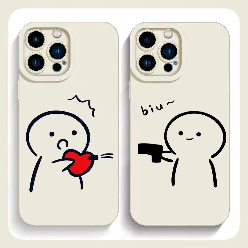 Cute Cartoon Funny Man Couple Phone Case for Iphone 11 14 13 12 15