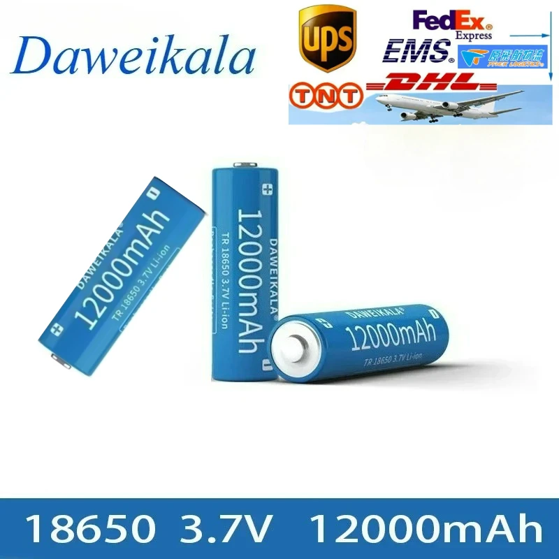 Batería 18650, batería recargable e ion d litio de 3,7 V y 12000mAh para linterna Led, cargador batería litio