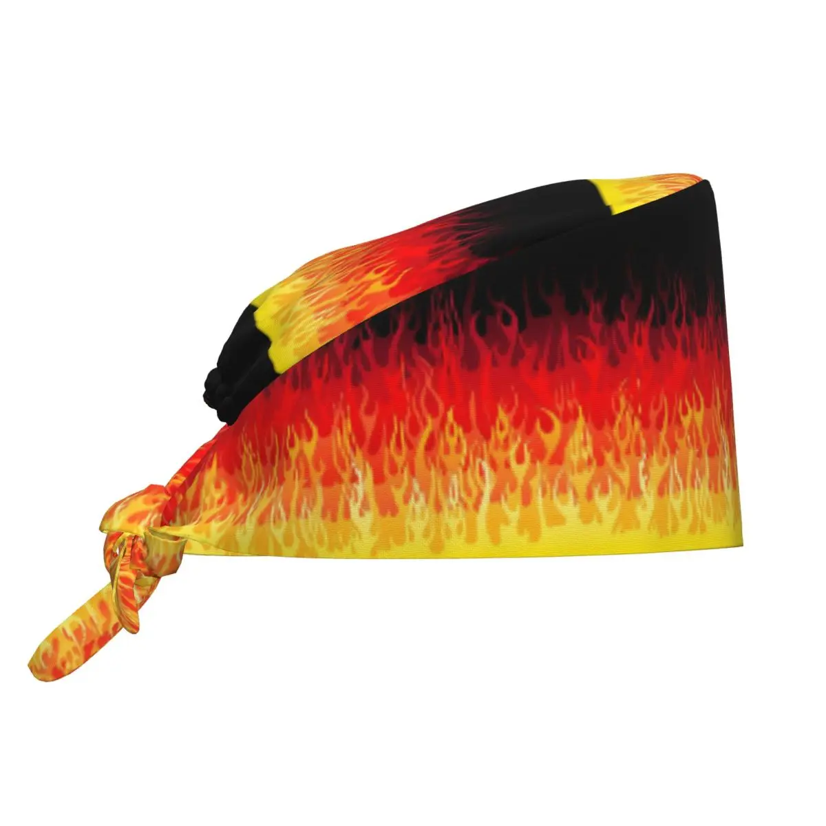 Red Hot Rod Flame On Edge Black Background Scrub Hat Doctor Working Surgical Cap Men Women Adjustable Nursing Caps for Dentist