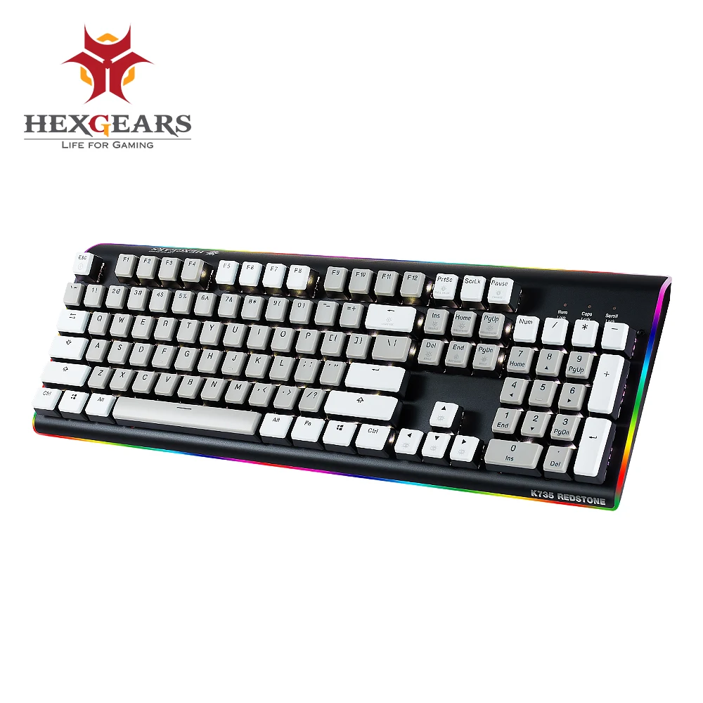 

HEXGEARS GK735 mechanical keyboard game specific Iol white axis wired e-sports chicken eating keyboard full key no punch