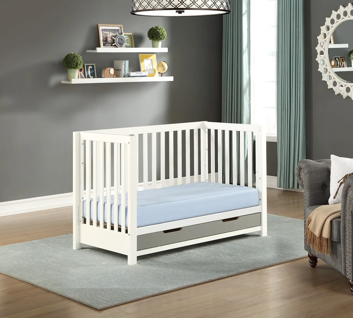 Natural Wood Multi-functional Crib Luxury Hot Sale Movable Convertible Kid Cribs Baby Cot Children Bed From Vietnam Manufacturer