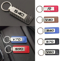 1 PCS Car Key Chain Ring Metal Pu Leather Keychain Auto Motorcycle Keyring For Volvo S40 S50 S60 S70 S80 S90 V40 V50 V60 V70 V90
