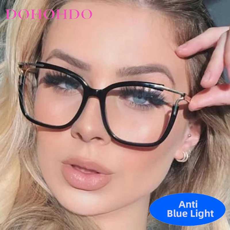 

TR90 Metal Square Glasses Blue Light Blocking Women Men Trendy Brand Designers Optical Spectacle Computer Protection Eyeglasses