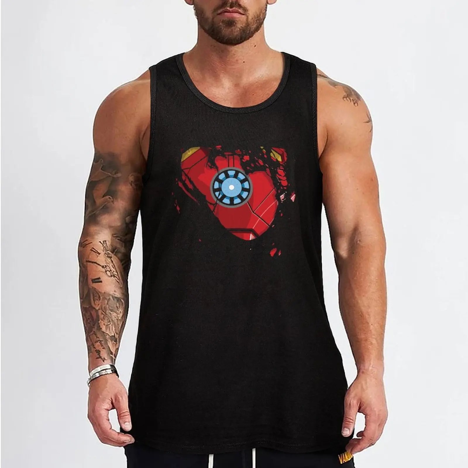 Ripped Reactor Tank Top vest men t-shirts for Men's gym