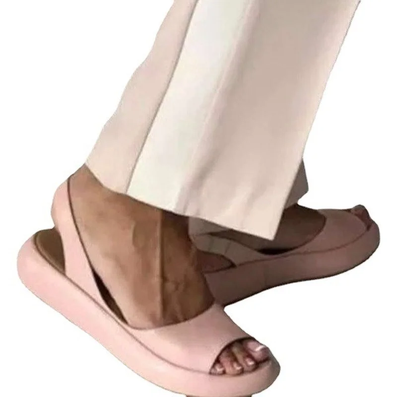 Comemore 2022 Nieuwe Zomer Schoenen Vrouwen Nieuwe Plus Size 43 Vrouwen Platform Sandalen Met Lage Hakken Lederen Witte Platte sandaal Vrouw 43