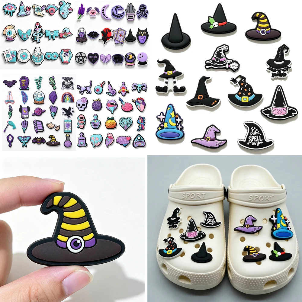 Wizard Witch Shoes Charms Halloween PVC Shoe Bag DIY Charm Accessories Used for Various Cave Derivatives Boy Girl Party Gift ﻿