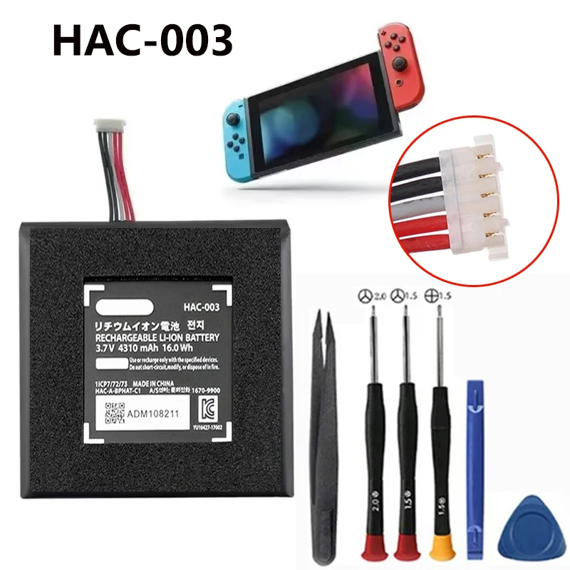 

Замена батареи переключателя, внутренняя замена батарейного блока HAC-003 для игровой консоли Nintendo Switch HAC-001,hac-003