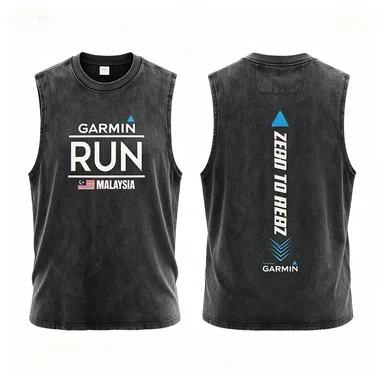 Oversized Washed Black Running Tank, 