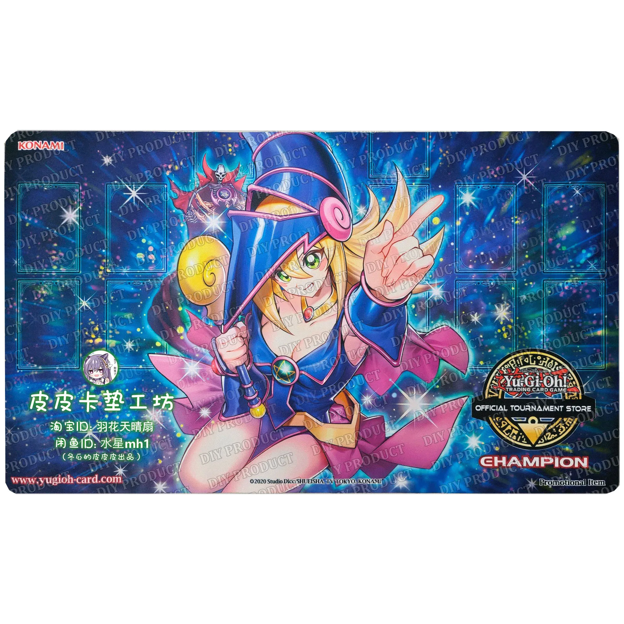 600X350X2Mm Diy Yu-Gi-Oh! Dm Dark Magician Girl Card Battle Mat Single Player Board Game Card Duel Plate Battle Mat Gift Toys