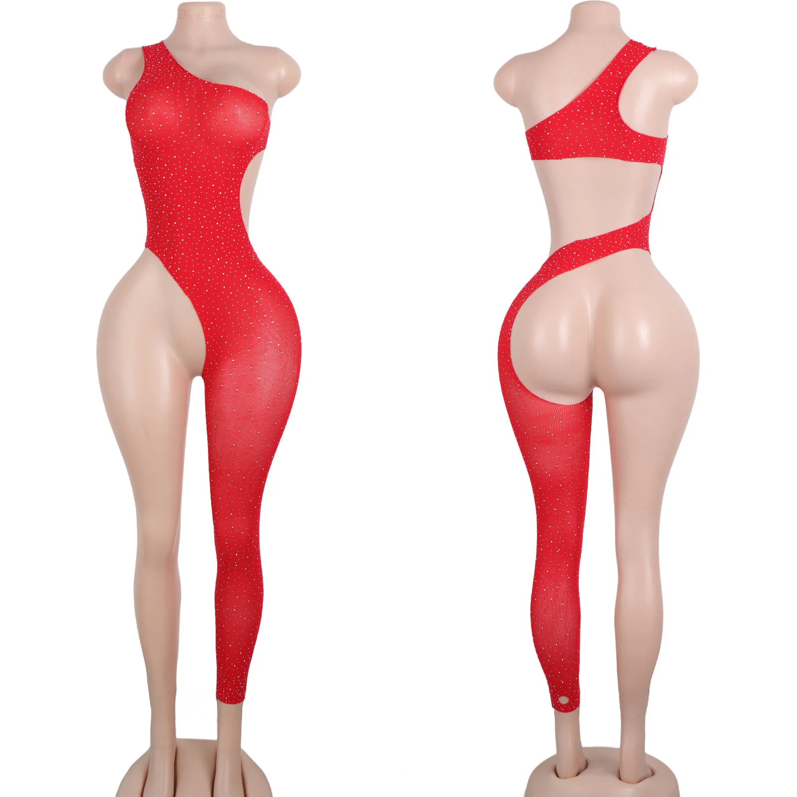 

Боди для экзотических танцев с вырезами и стразами, с подвязками на ноги, для взрослых, для выступлений, горячая распродажа