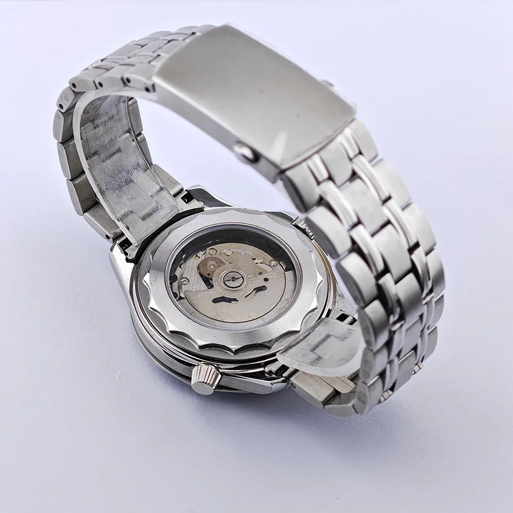 High-quality Silvery Case 42mm watch men\'s case FIT NH34 NH35 NH36 movement Automtaic Steel Watch Box