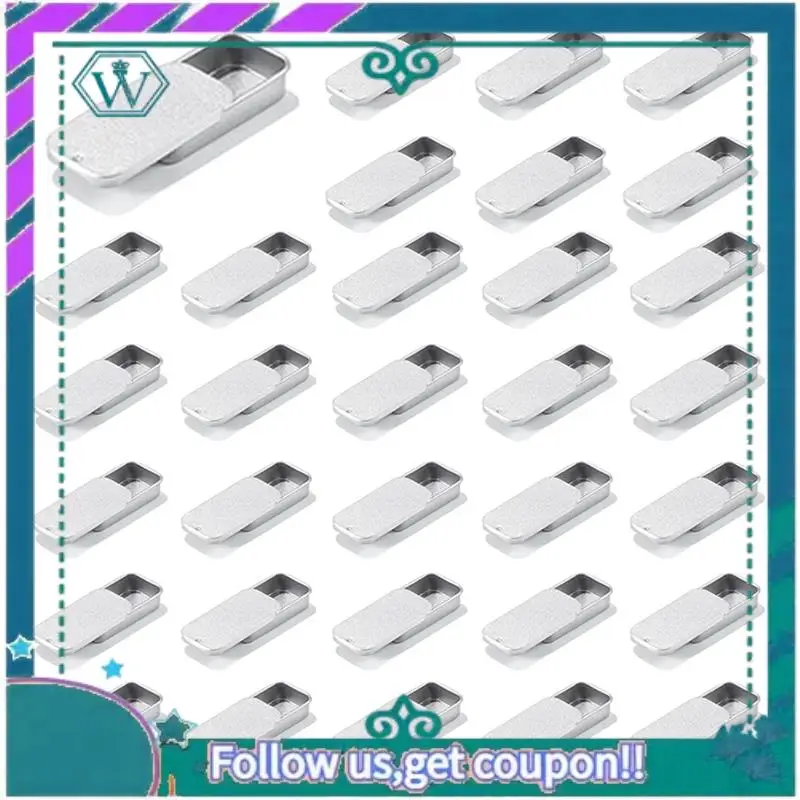 

A09P 100PCS Metal Slide Top Containers, Metal Rectangular Sliding Lid Boxes For Candles Jewelry Crafts 50X25x10mm