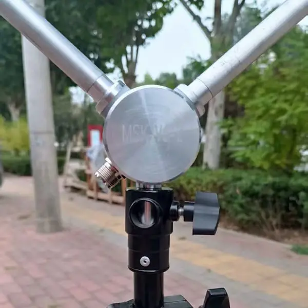 1, Color: Silver, Material: Aluminum MSK-V6-2 Portable 7-30MHz Positive V Antenna Barron Base