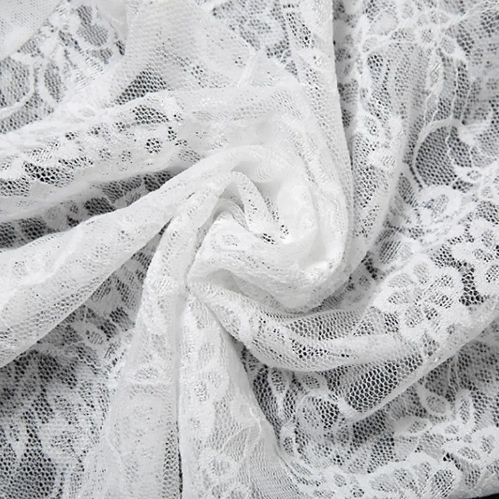 

Off-shoulder Lace Flower Tassel Camisole Transparent Beachwear Mesh Ribbon Dress Ruffled Edge Sweet Sleeveless Top Women Party