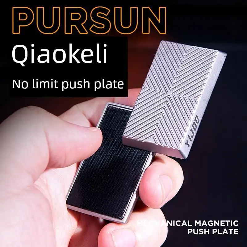 FUN HO Qiaokeli All Metal Infinite Push Card EDC Fidget Toy Tactile Stress Relief Pocket Gadget Nice Small Gif
