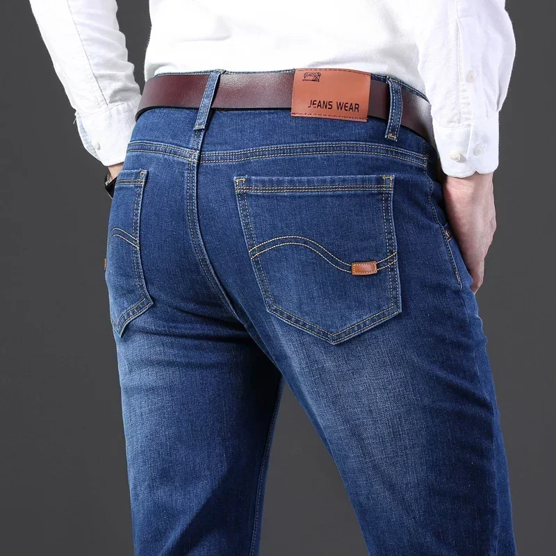 

2025 New Classic Black Men's Jeans Straight Leg Baggy Pants Wear Comfortable Dark Pants Thin Pants for Dad Gift Dad Pants