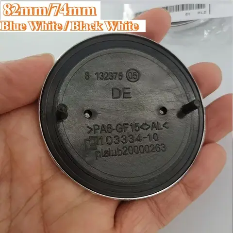 2PCS 82mm 74mm Black Base Car Emblem BONNET Hood Front Rear Trunk For Bm W E46 E39 E38 E90 E60 Z3 Z4 M3 M5 M6 X3 51148132375