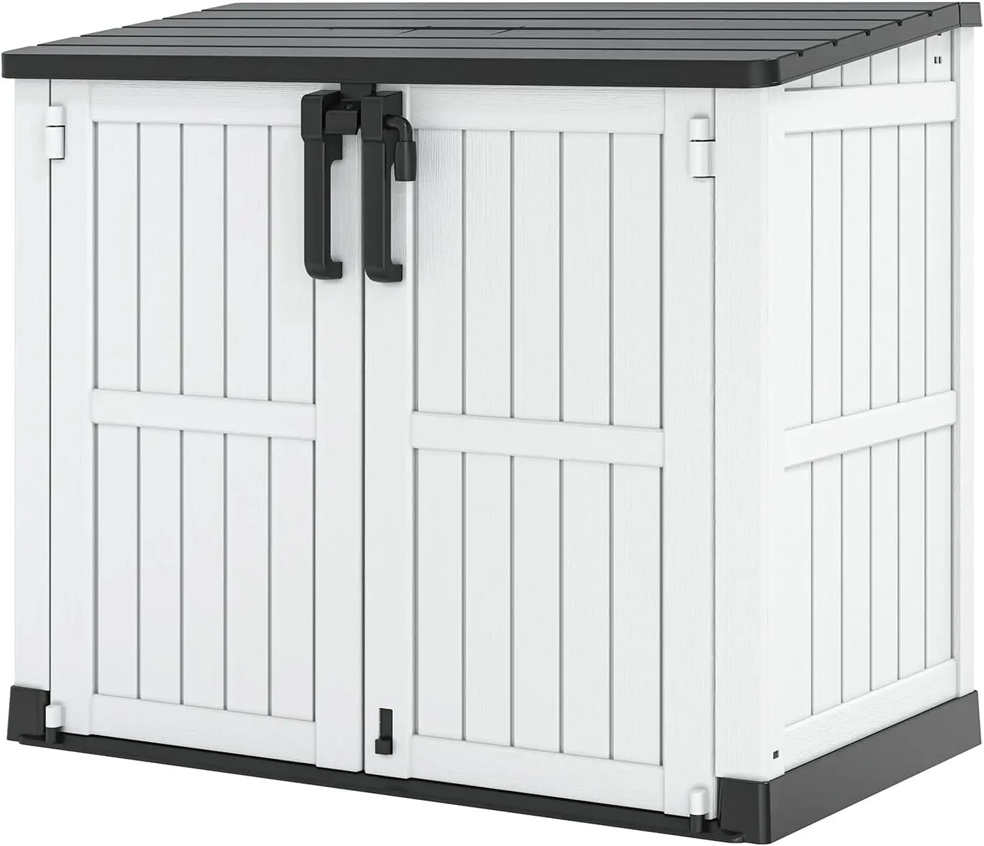 Outdoor Storage Shed 36 Cu. Ft.Horizontal Garden Storage Extra Large Capacity Weather Resistant Storage Box, Lockable Resin