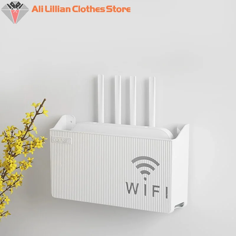 Bins Wall-mounted Router Box Office Media Decor Console Wifi Wifi Box Wireless Storage Boxes Rack Bracket Hangings Wall Shelf