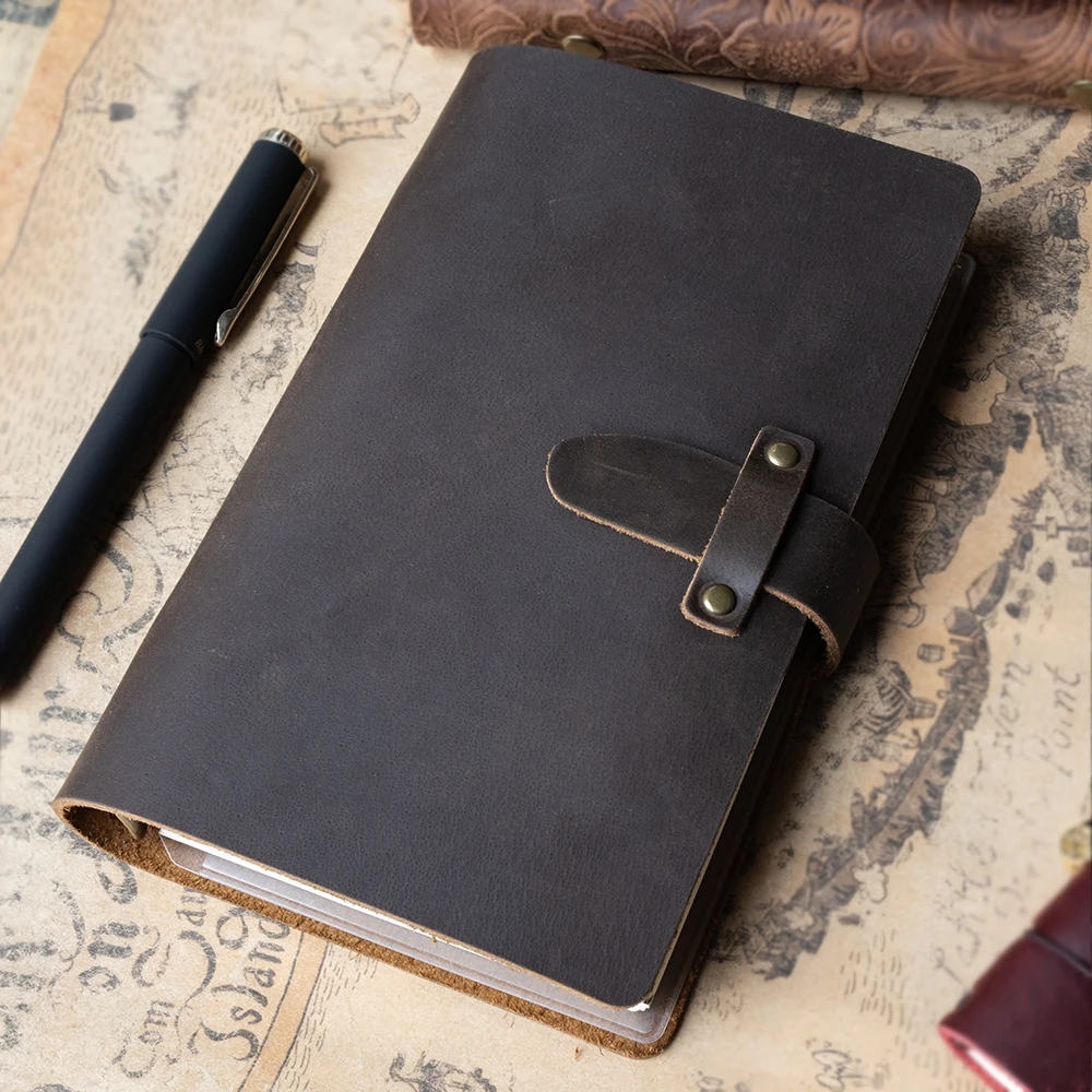 New handmade cowhide notebook, daily multi-purpose writing and note-taking Books can replace 6 holes Cores filling diary