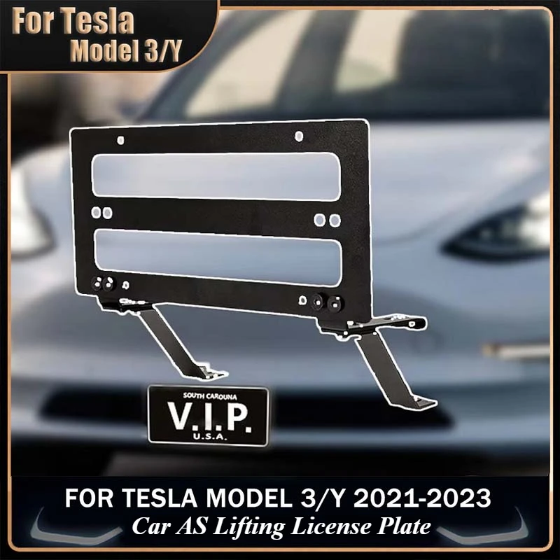 Car Lifting License Plate Upgrade For Tesla Model 3/Y 2023 Accessories American Standard Lifting License Plate Frame