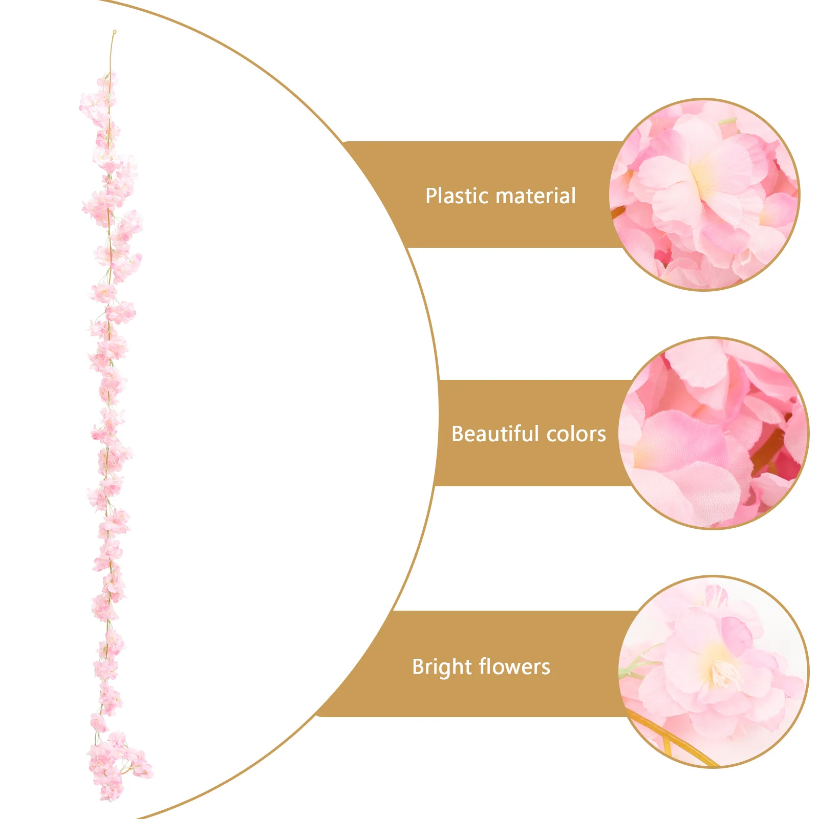 

Artificial Cherry Blossom Flower Vine Pink Long Hanging Garland Wedding Party Decoration Wall Hanging Fake Flower Vines for Home