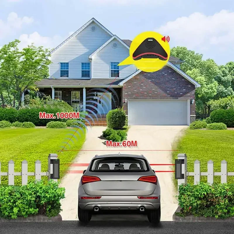 NEW Solar Wireless Driveway Alarm System 400M Long Transmission Range 190 Feet Wide Sensor Range Waterproof No Need Replace