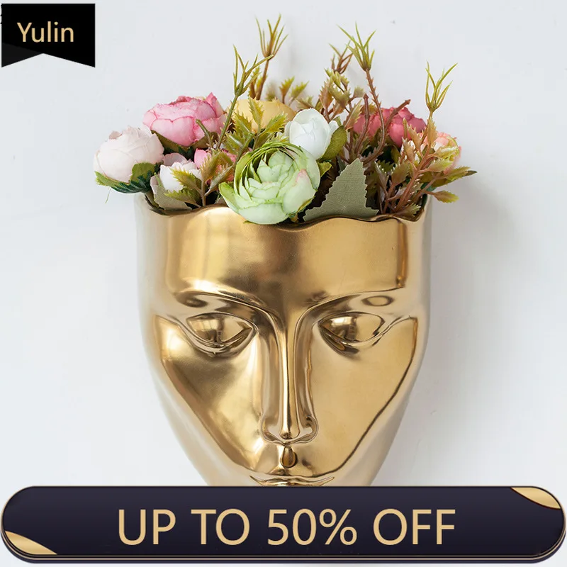 Silent Cheeks Ceramic Vase Creative Wall-mounted Plant Pots Table Decoration Flower Arrangement Floral Vase Room Aesthetic Decor