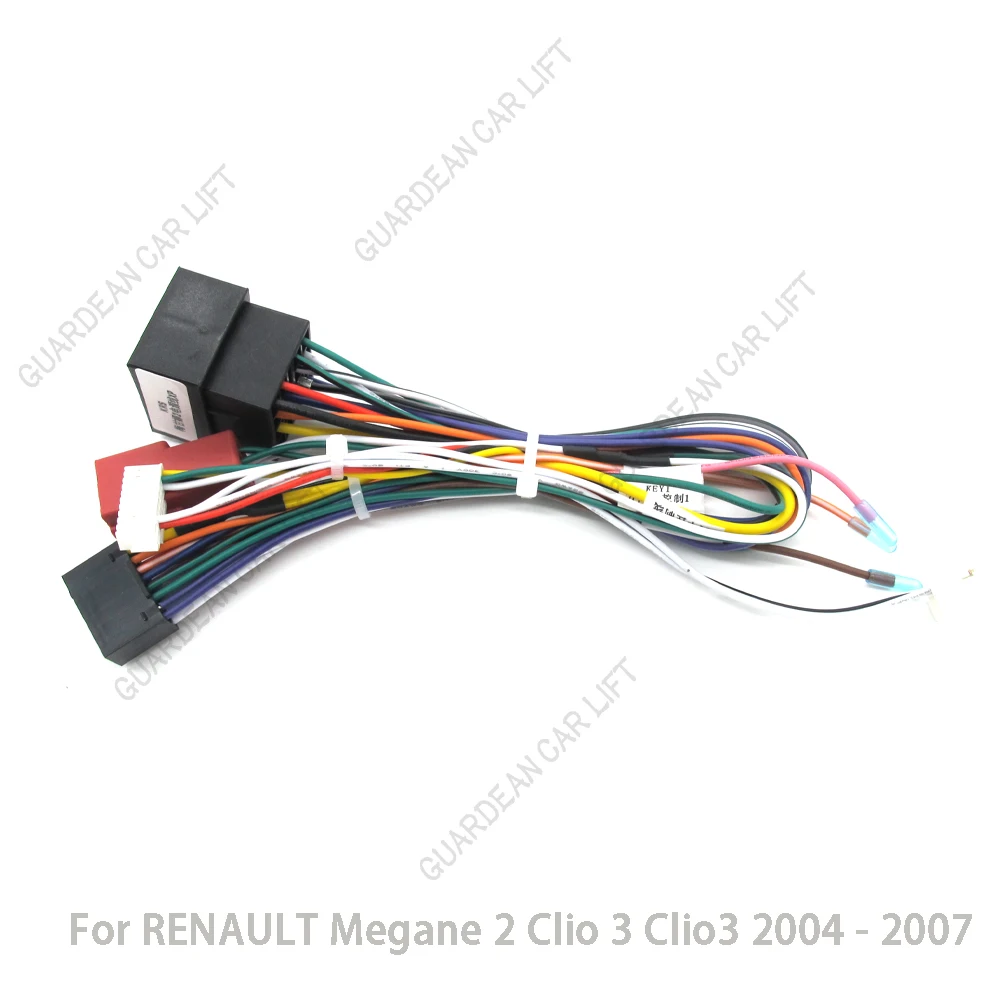 16 Pin For RENAULT Megane 2 2004 - 2007 Canbus Android Player Power Cable Audio Adaptor Dash Trim kit Facia Panel