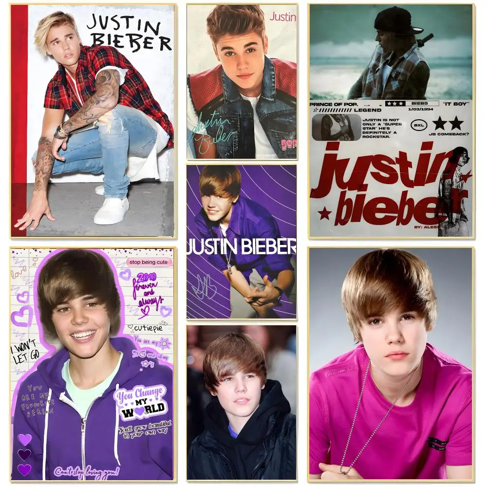 singer musician J-Justin Bieber Poster Living Room Bedroom Decorative Print Unframed Decor