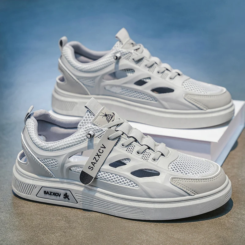 

Men Hollow Mesh Breathable Sneakers Summer Lightweight Thin Sports Walking Shoes