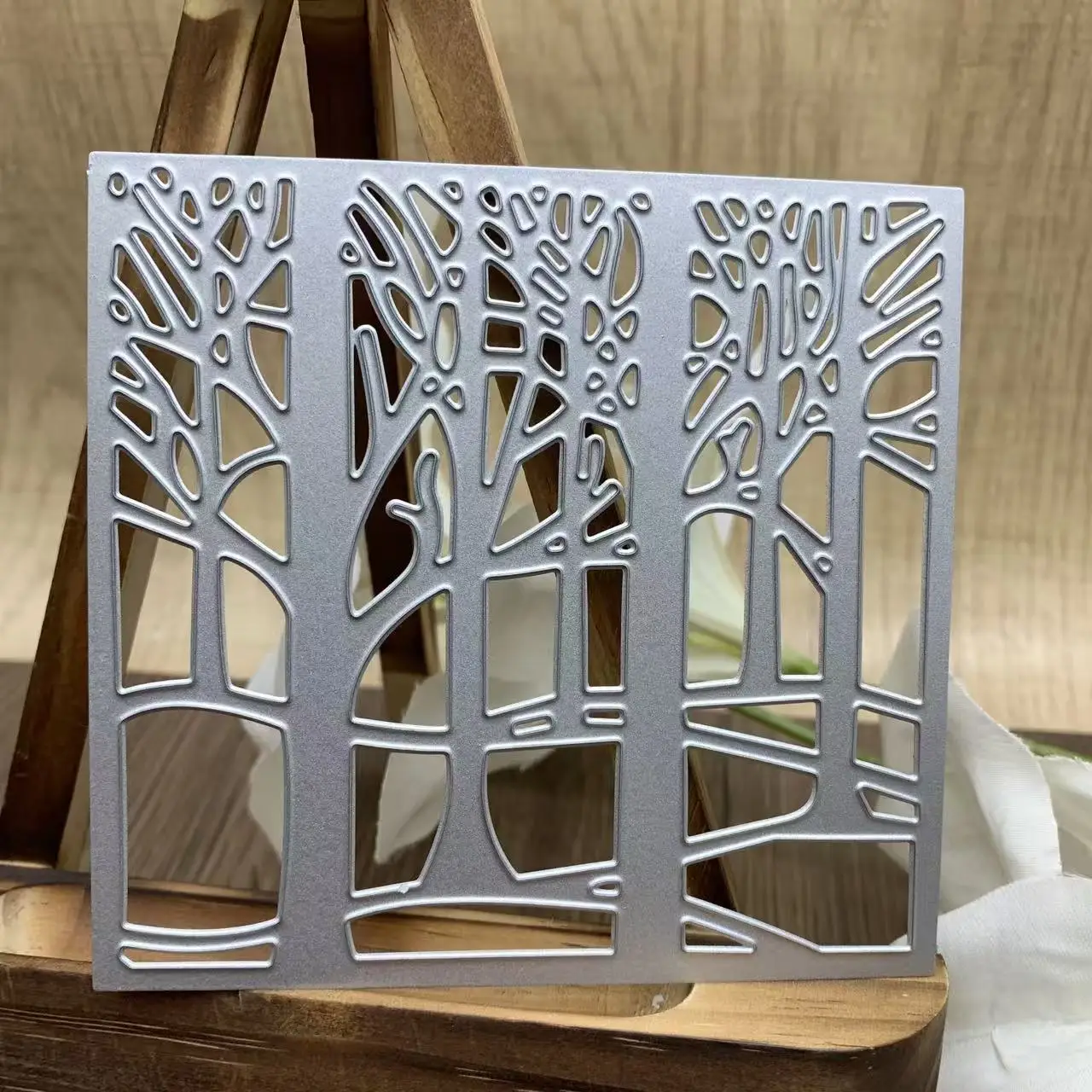 Bare Branch Hollow Frame Metal Cutting Dies Winter Tree Background DIY Scrapbooking Card Making Dies