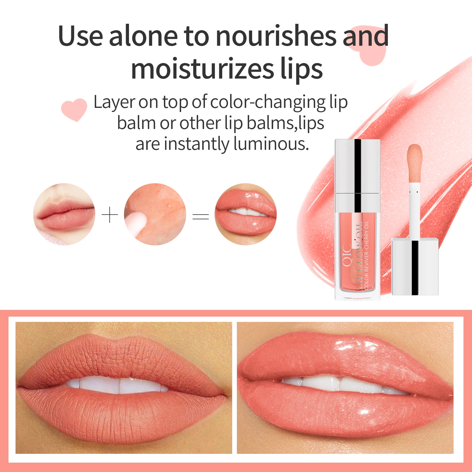 Crystal Jelly Moisturizing Lip Oil Plumping Lip Gloss Makeup Sexy Plump Lip Glow Oil Tinted Lip Plumper