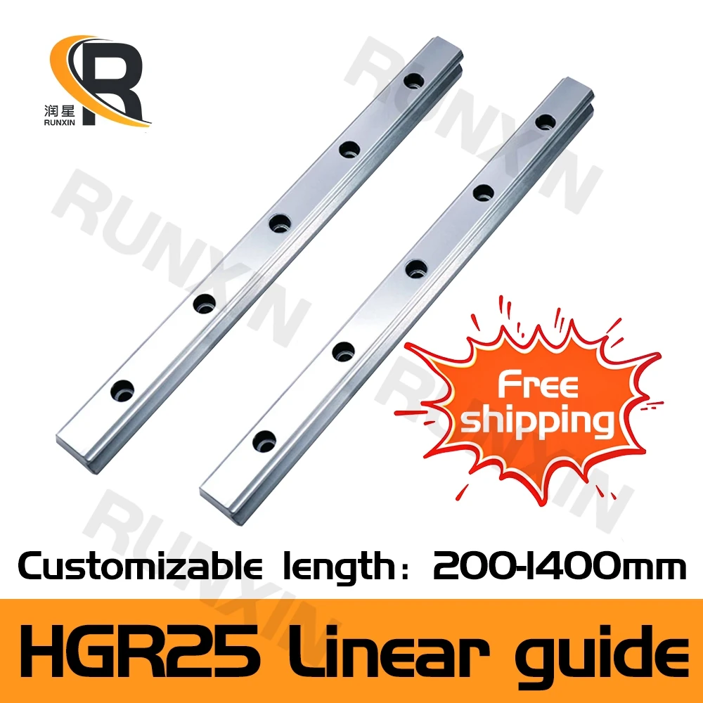 

RXTNC free shipping 2pc HGR25 L200-1400mm Square Linear Guide Rail for HIWIN Slide Block Carriages CNC Engraving