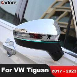For Volkswagen vw Tiguan 2017-2020 2021 2022 2023 Chrome Car Rearview Mirror Cover Trim Side Wing Mirrors Cap Covers Accessories