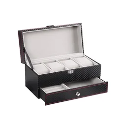 VANSIHO Promotion 2/3/4/6 Slots Ring/Jewelry/Sunglasses Storage Box Double-deck 4 Grids PU Leather Box For Watch