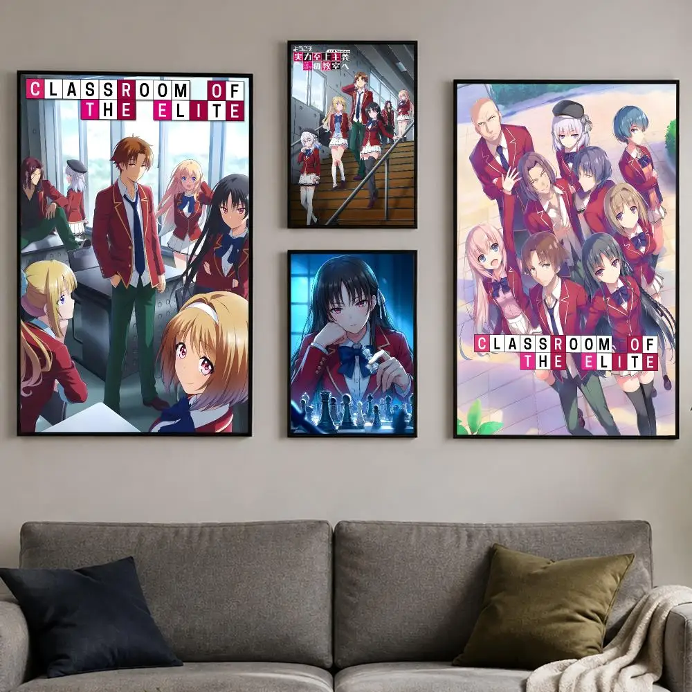 Anime C-Classroom of the Elite Poster PP Self-Adhesive Bedroom Gaming Cafe/Bar Vintage Aesthetic Decor Ideal Gift
