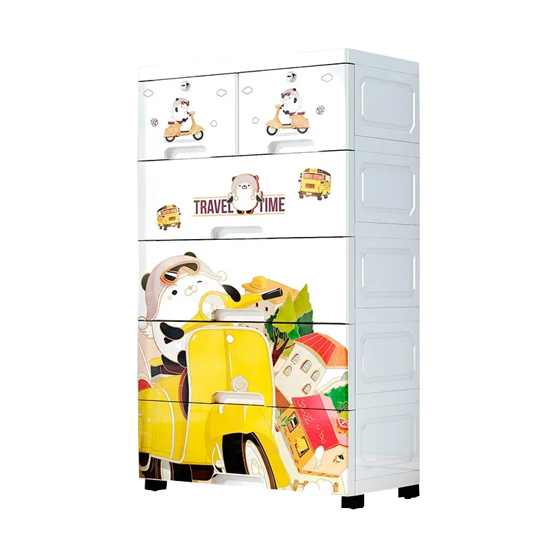 

'Cute Storage Bedside Drawer Multi-layer Plastic Drawer Closet for Clothes Storage Wardrobe