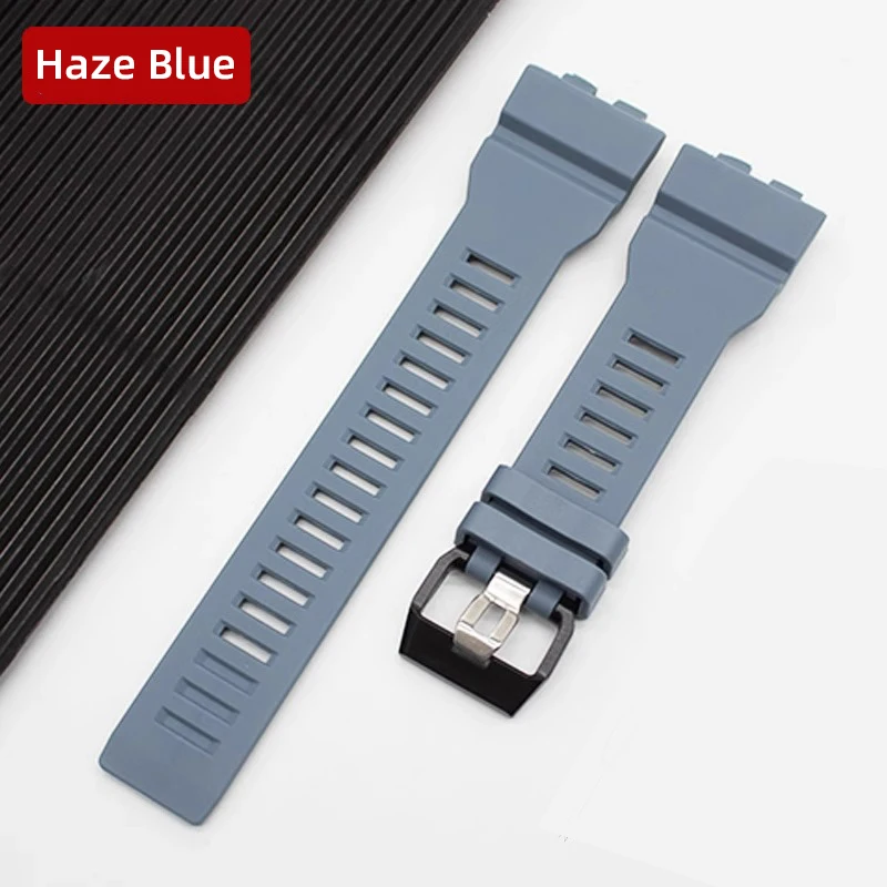 For Casio G-SHOCK GBA-800UC-2 GBA-800-7 GBD-800 electronic watch accessories resin strap black white Haze blue yellow army green