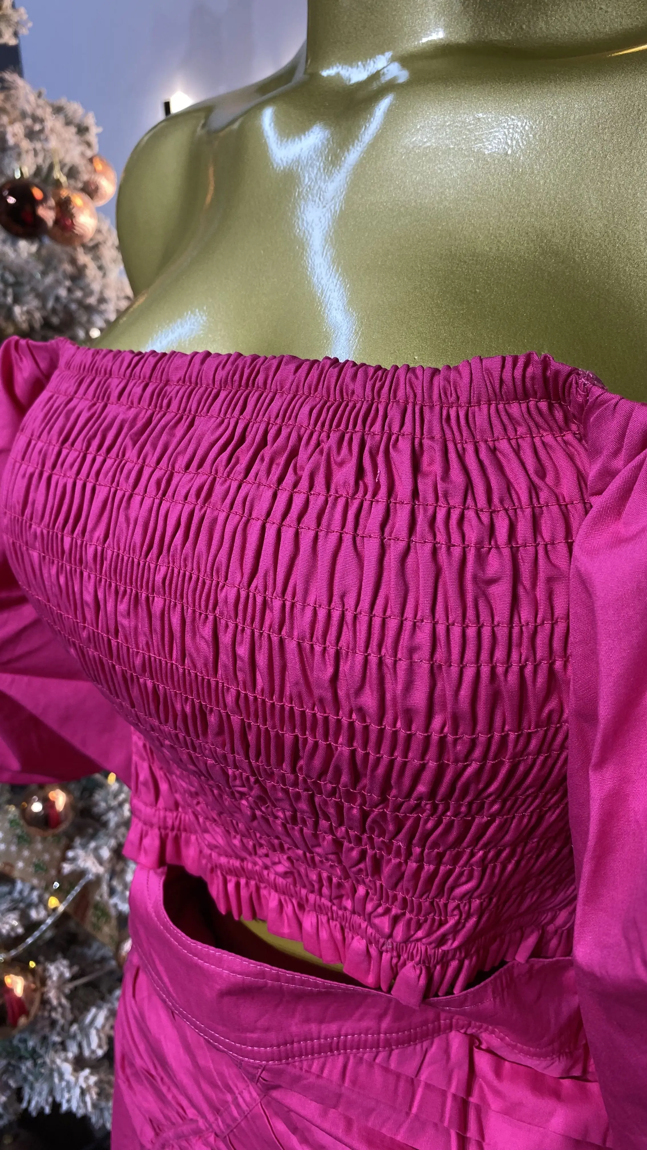 2025 New High-Quality Holiday Style Suit - One-Shoulder Tube Top with High Waist and Pleats-GZXX218